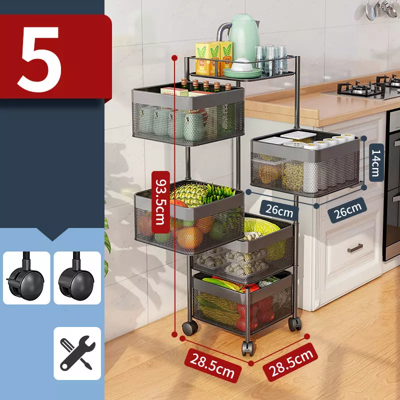 Rynx | Multifunctional square rotating storage rack made of metal
