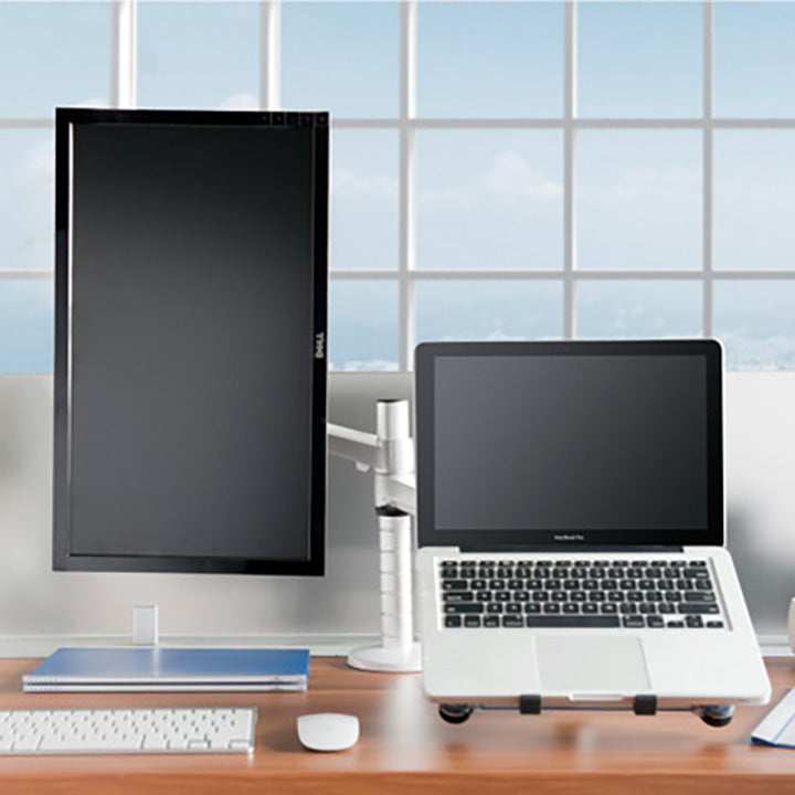 Rynx | Adjustable Dual Monitor Arm with Laptop/Notebook Holder