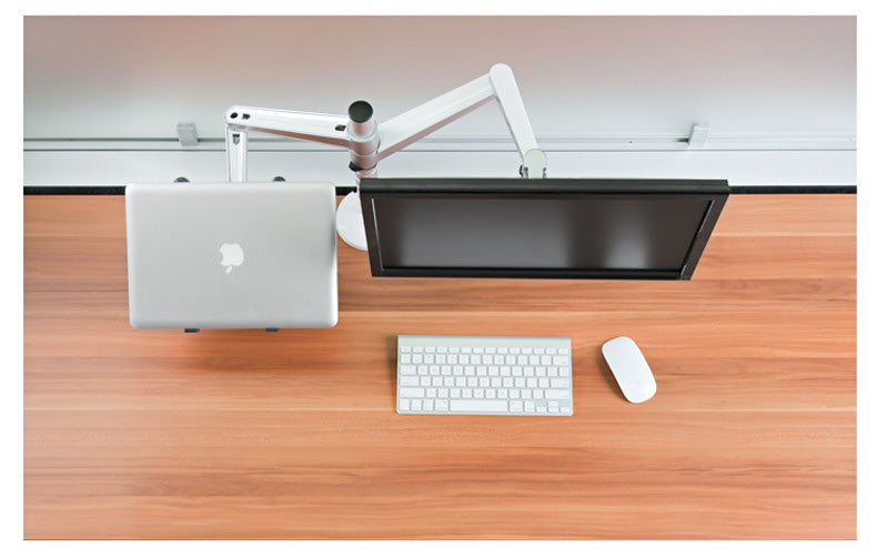 Rynx | Adjustable Dual Monitor Arm with Laptop/Notebook Holder