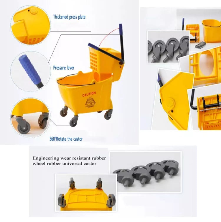 Rynx | 36L side press mop wringer bucket cart