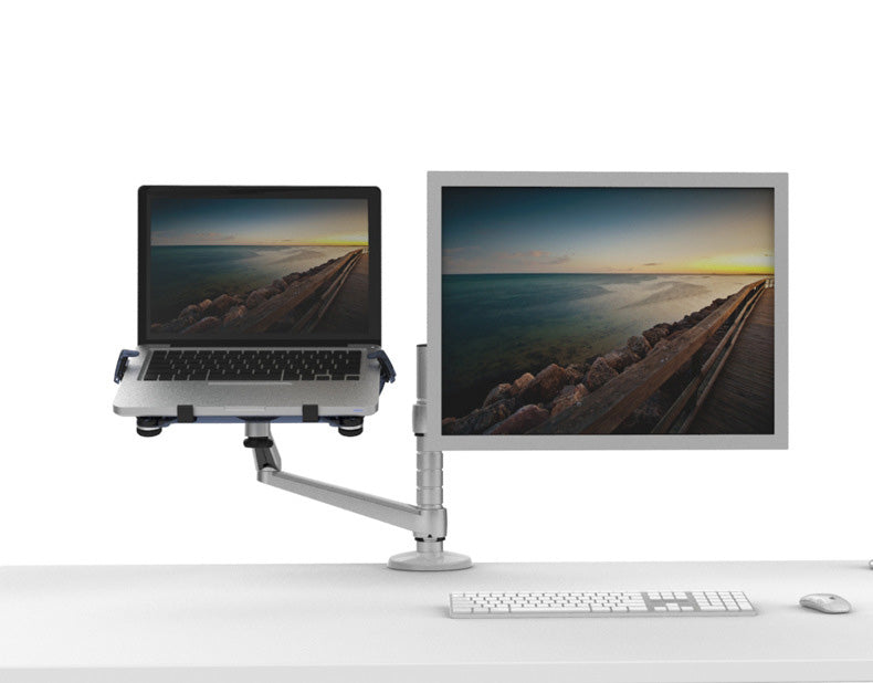Rynx | Adjustable Dual Monitor Arm with Laptop/Notebook Holder