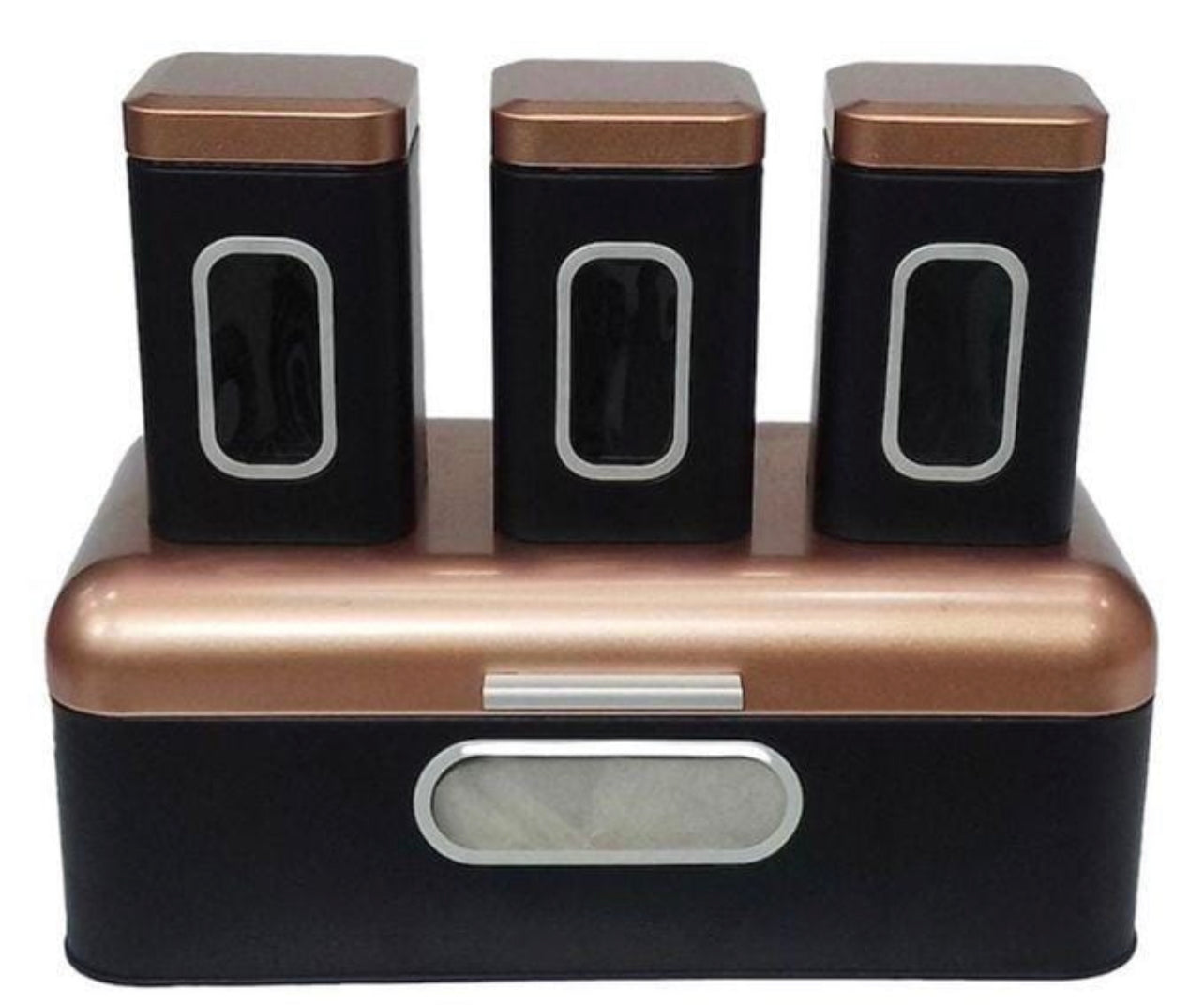 Rynx | Bread Box Steel Design with 3-piece Matching Container Set