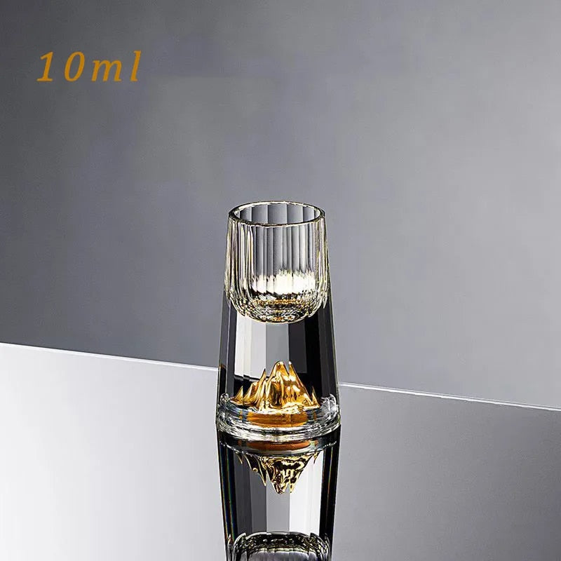 Rynx | Luxury Crystal Glass Double Bottom Gold Foil Teacup