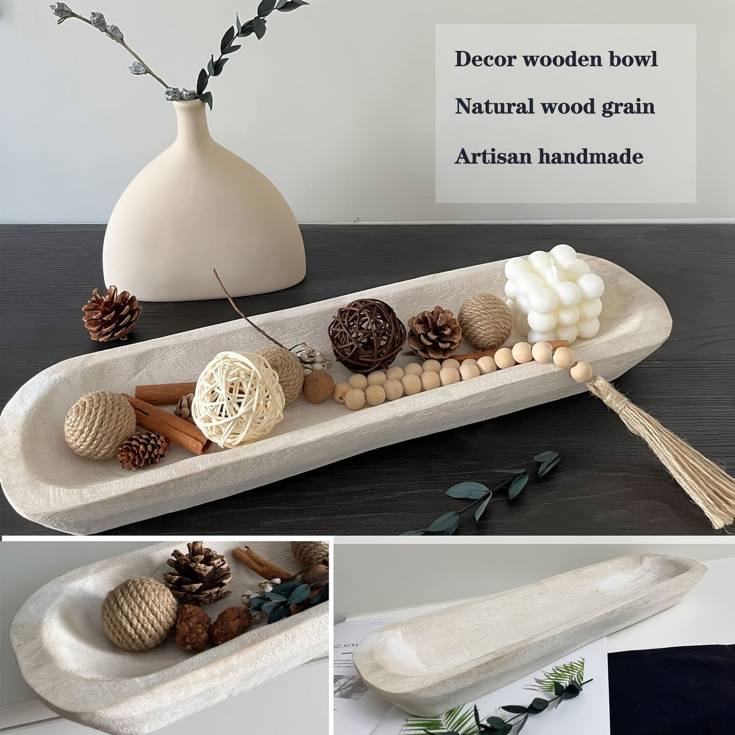 Rynx | WoodServe-dough bowl - Hand-carved wooden decorative bowl for table decor