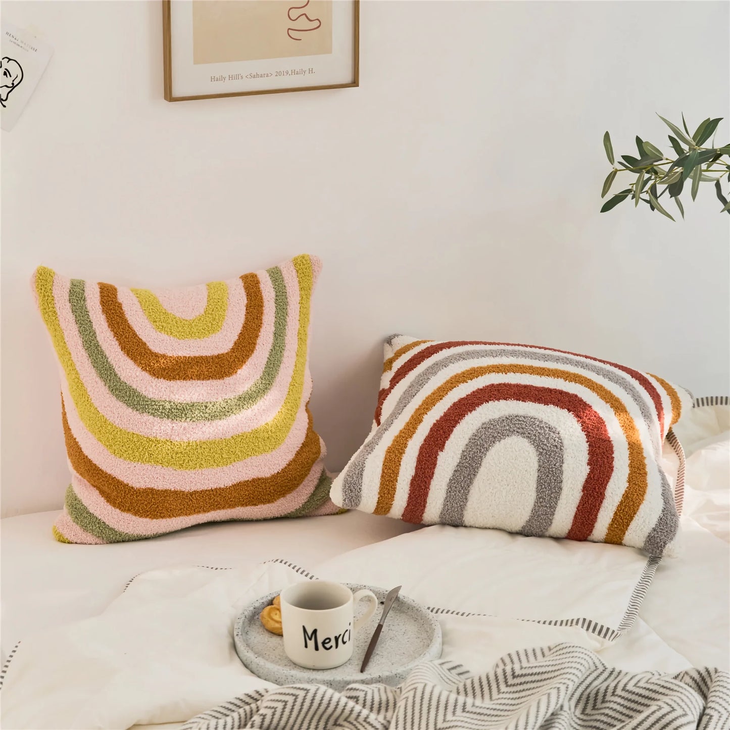 Rynx | Bohemian Microfiber Fuzzy Pillow Case Cozy Home Deco Pillow Cover