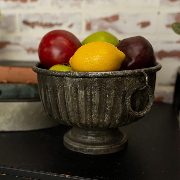 Rynx | Worn Silver Metal Compote Bowl