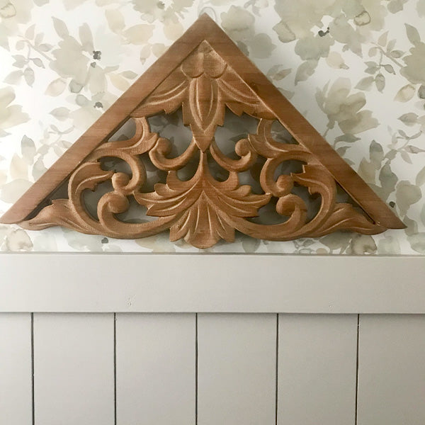 Rynx | Architectural retro pieces natural wood wall gable