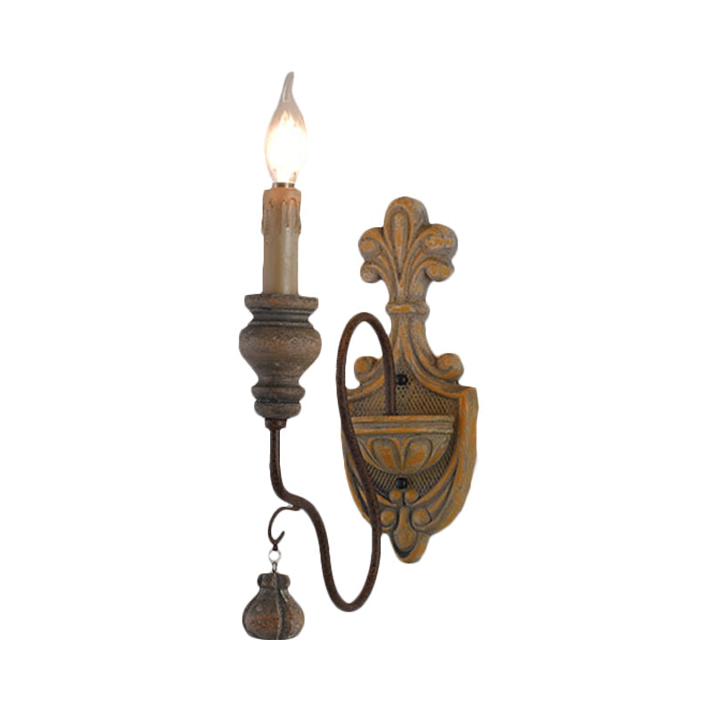Rynx | Wild wood curved arm wall lamp Vintage metal 1/2 lights dining room wall light