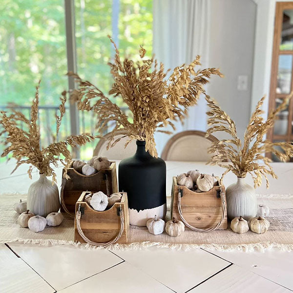 Rynx | Eco-friendly wooden plant pots with straps, set of 3 pieces