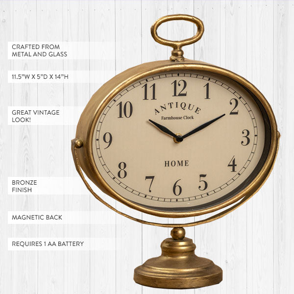 Rynx | Antique bronze table clock