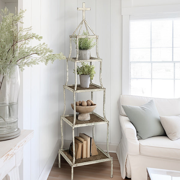 Rynx | Cross Accent Four-Storey Shelf System