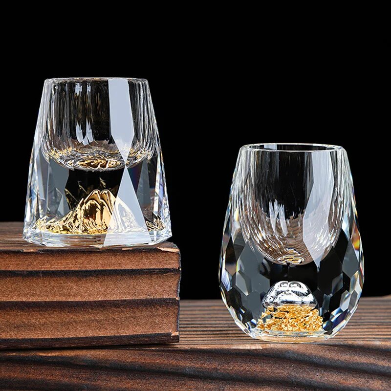 Rynx | Luxury Crystal Glass Double Bottom Gold Foil Teacup