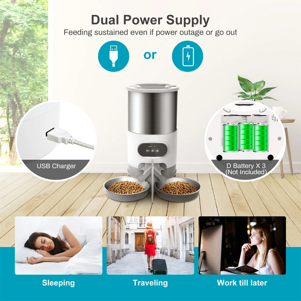 Rynx | 2-Way Splitter Automatic Smart Pet Feeding Station