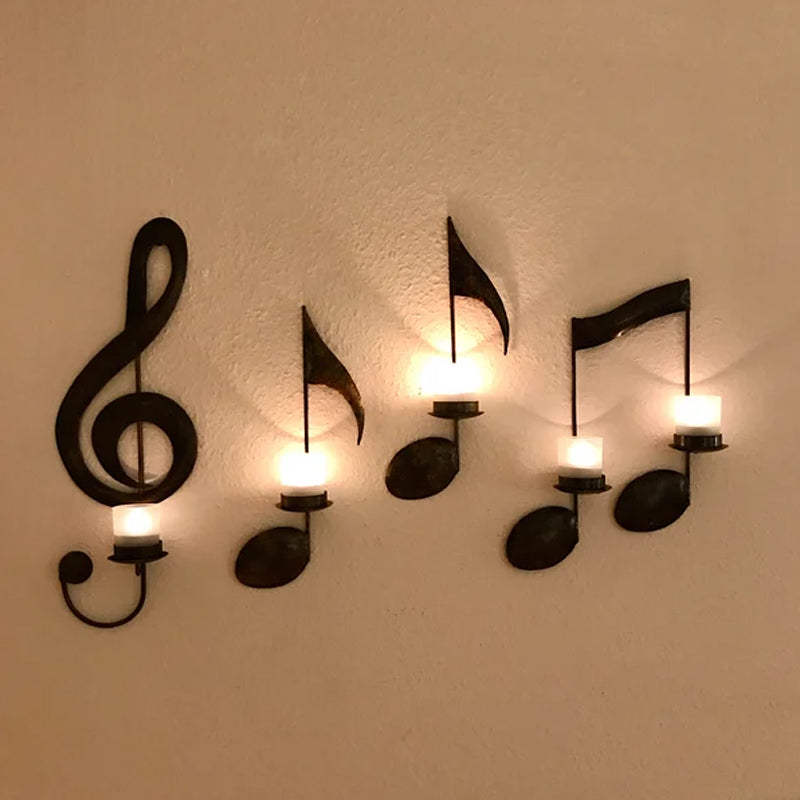 Rynx | Black Music Notes Wall Lamp