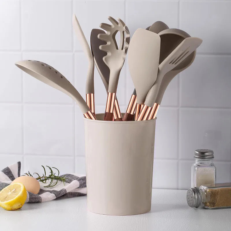 RYNX | Vitrux Silicone Kitchen Utensils Set (10 Pieces)