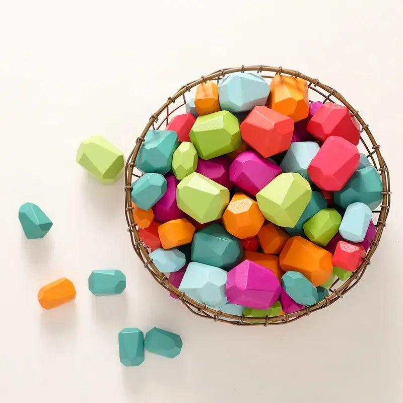 Rynx | Colorful Wooden Building Blocks Set for Creative Learning and Logical Development