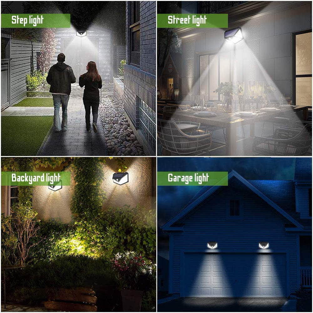 Rynx | 6 Pack Motion Sensor Security Light 100LED, Uibetux IP65 Waterproof Solar Wireless Garden Lighting with 270° Wide Angle