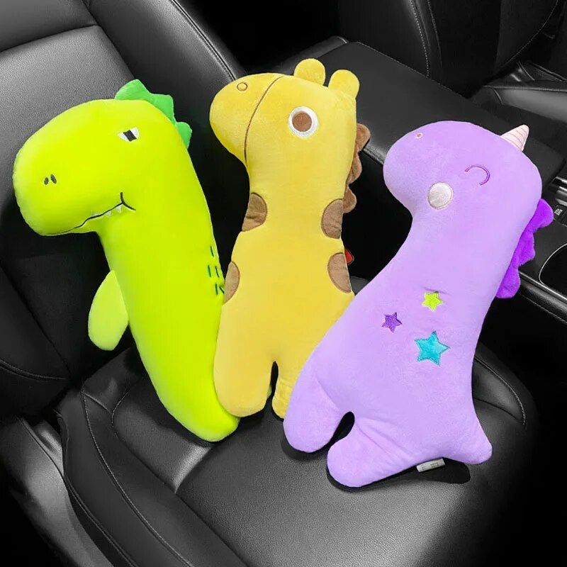 Rynx | Plush Cartoon Animal Car Seat Belt Covers for Kids: Universal Shoulder Padding Protector