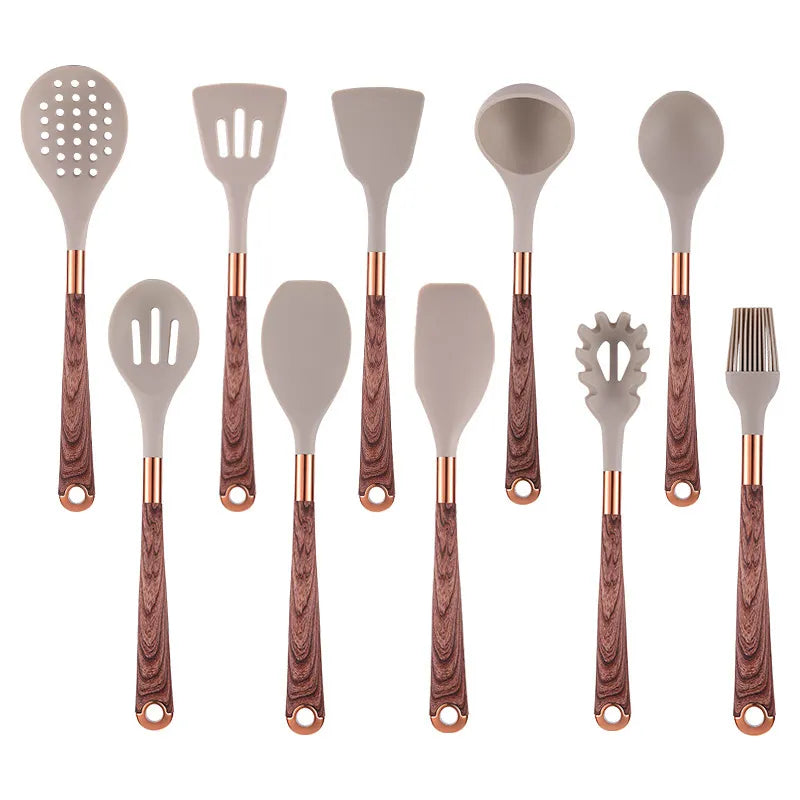 RYNX | Vitrux Silicone Kitchen Utensils Set (10 Pieces)