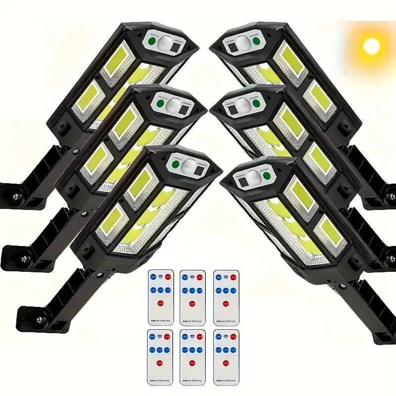 Rynx | 6-Pack: Solar Powered Motion Sensor Outdoor Garden Lighting with 108 COB LED Lights