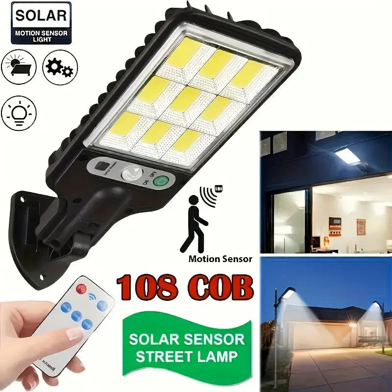 Rynx | 6-Pack: Solar Powered Motion Sensor Outdoor Garden Lighting with 108 COB LED Lights