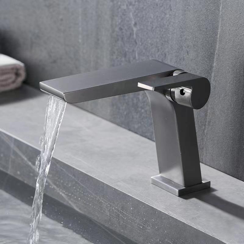 Rynx | Modern Faucet Brass Lever Waterfall Spout Sink Faucet