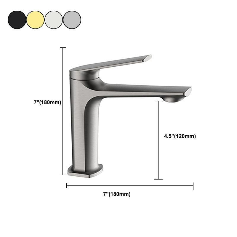 Rynx | Modern Container Faucet Brass Lever Handles Low Arc Sink Bathroom Faucet