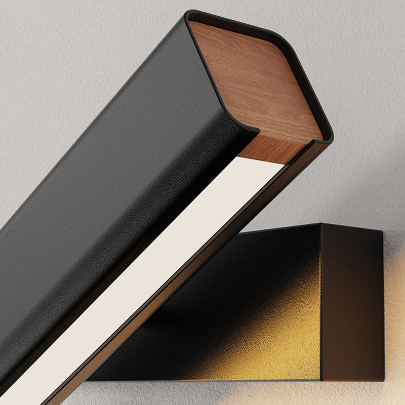 Rynx | Aqsa Modern LED Wall Lamp Indoor Reversible Rectangular Metal/Wood Living Room