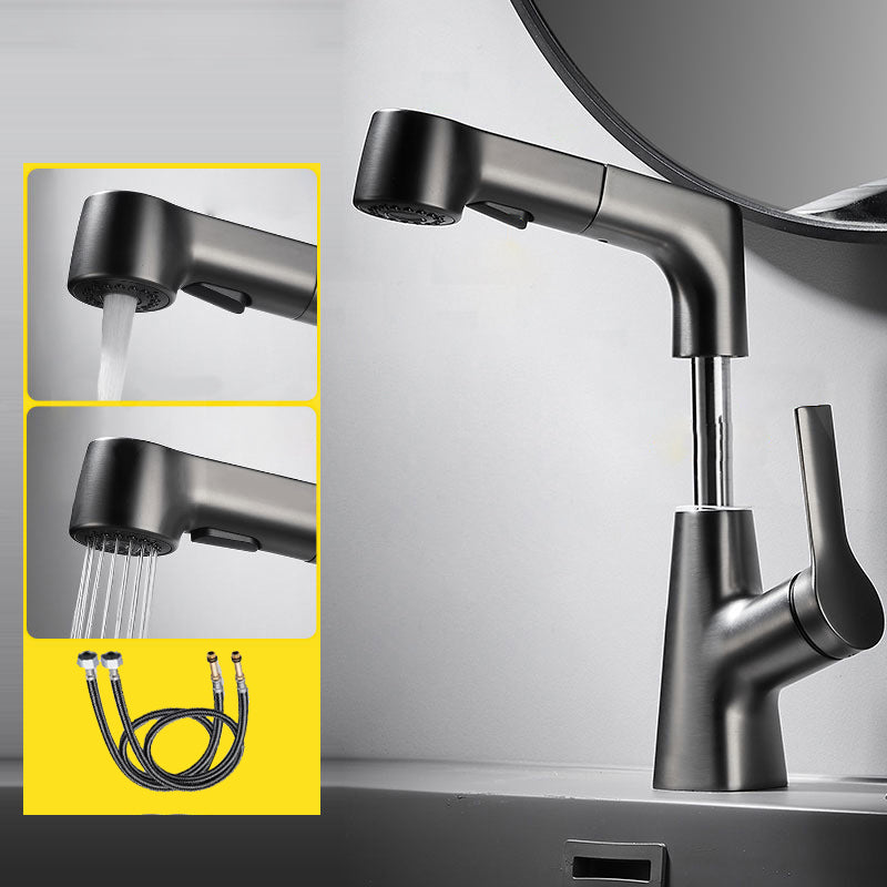 Rynx | 1-handle brushed nickel widespread faucet Single-hole bathroom vessel faucet with brass