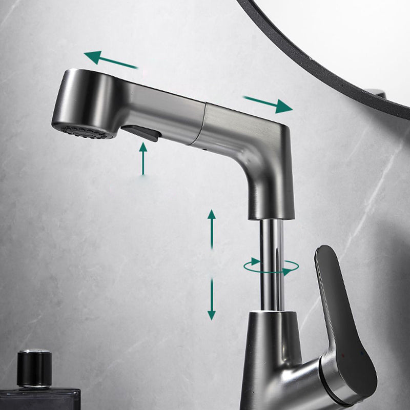 Rynx | 1-handle brushed nickel widespread faucet Single-hole bathroom vessel faucet with brass