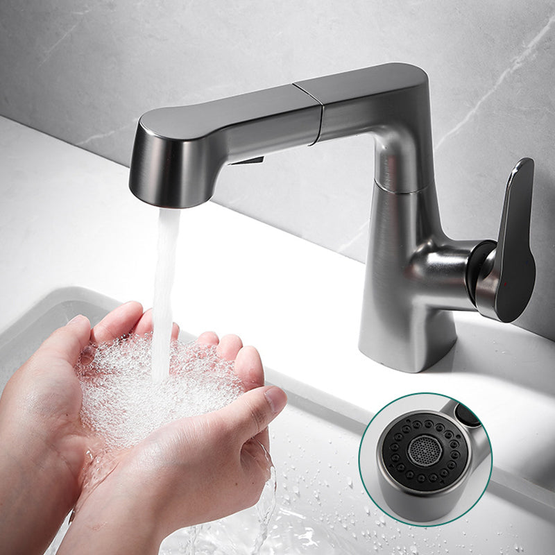 Rynx | 1-handle brushed nickel widespread faucet Single-hole bathroom vessel faucet with brass