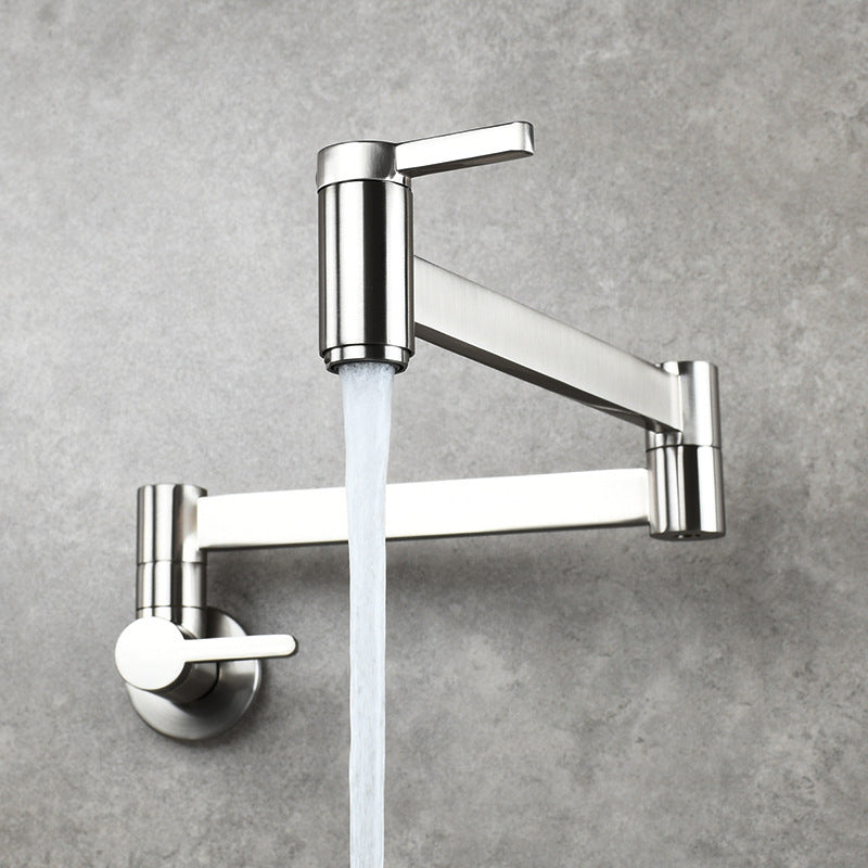 Rynx | 1-handle brushed nickel widespread faucet 1-hole wall-mounted bathroom faucet with brass