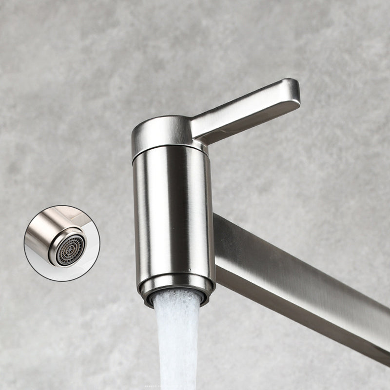 Rynx | 1-handle brushed nickel widespread faucet 1-hole wall-mounted bathroom faucet with brass