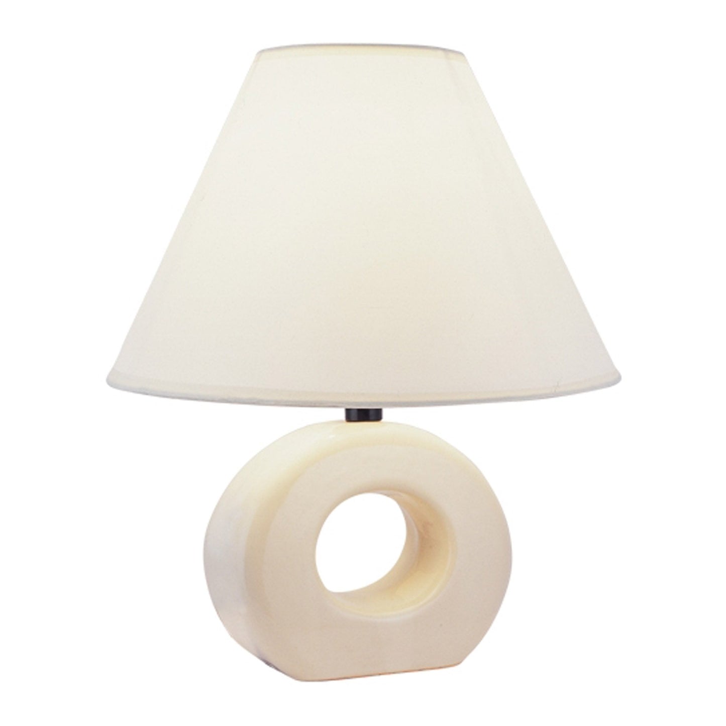 Rynx | Ore International 624 12-Inch Ceramic Table Lamp, Ivory with Coolie Shade