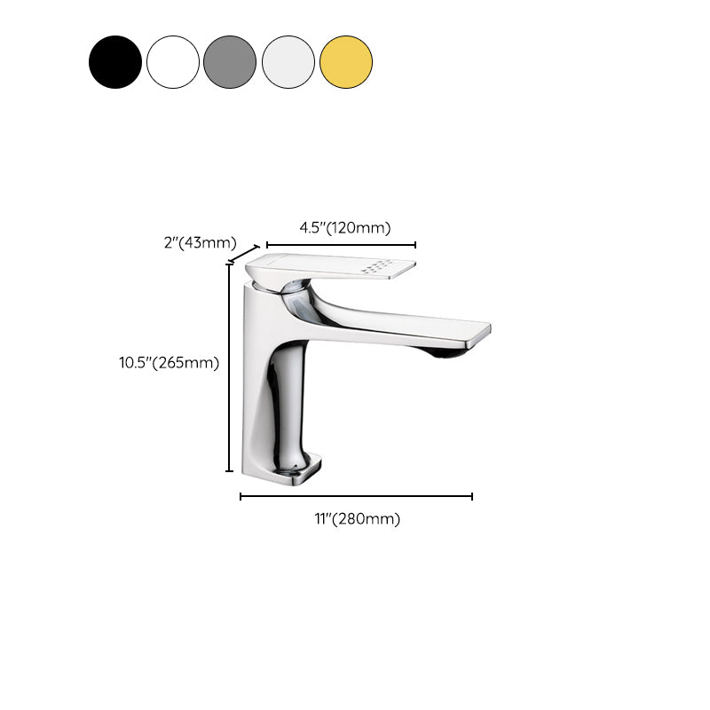Rynx | Modern Bathroom Faucet Brass Deep Arc Lever Handle with Faucet Hose