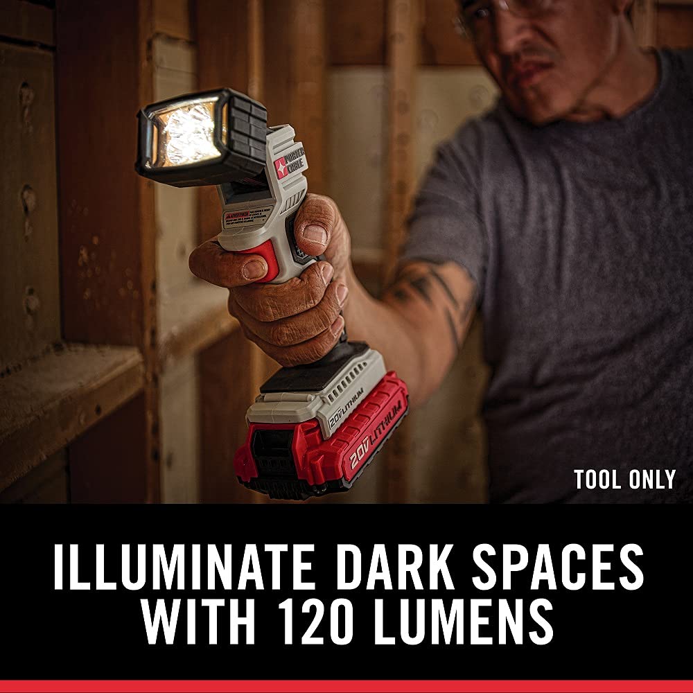 Rynx | Porter-Cable 20V Max LED Work Light, Black, 7.34 Inches - Light, Durable & Portable Light