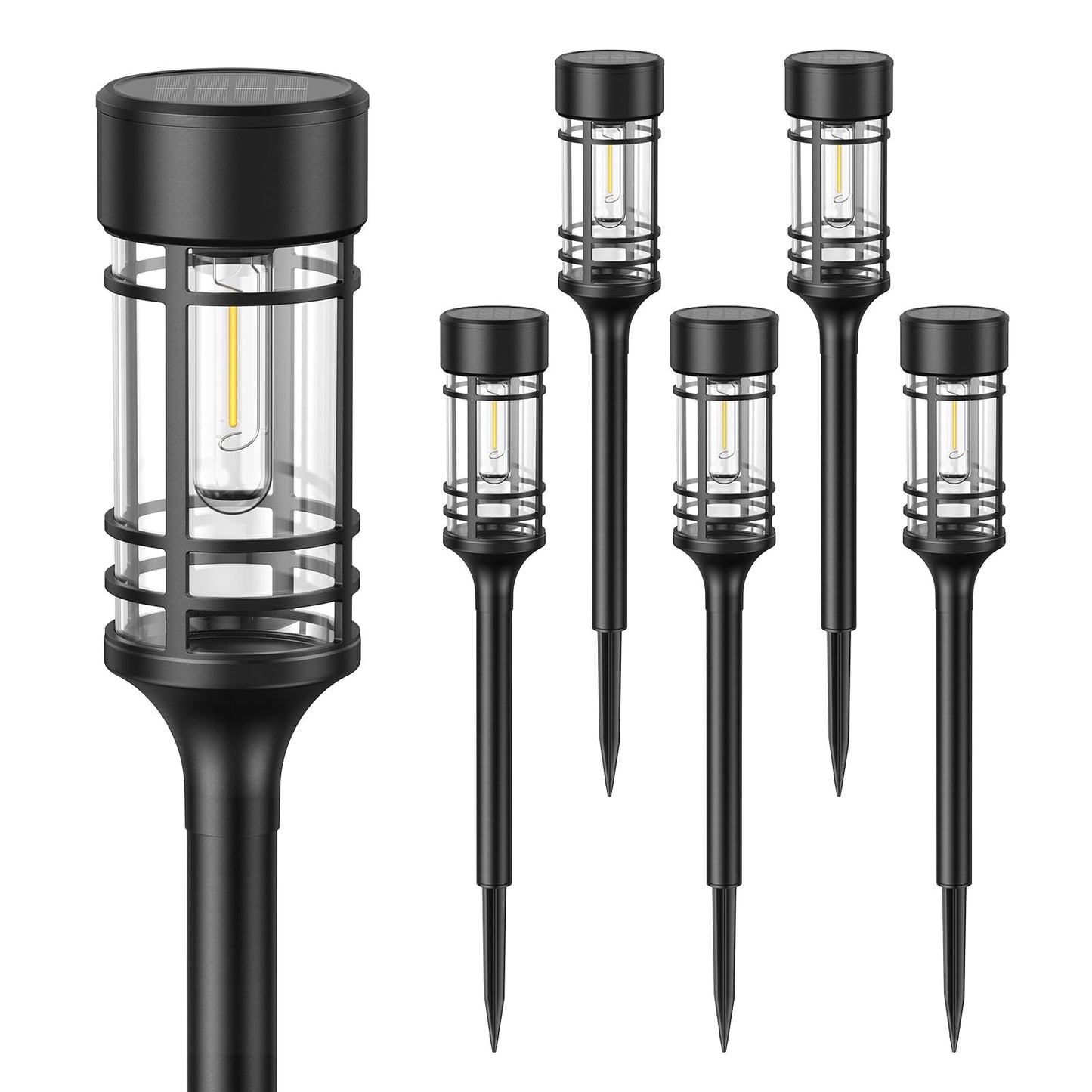 Rynx | Letmy Solar Path Light Outdoor, 6 Pack Solar Lights Outdoor Waterproof Ip65, Bright Solar Garden Light Outdoor, Automatic On/Off