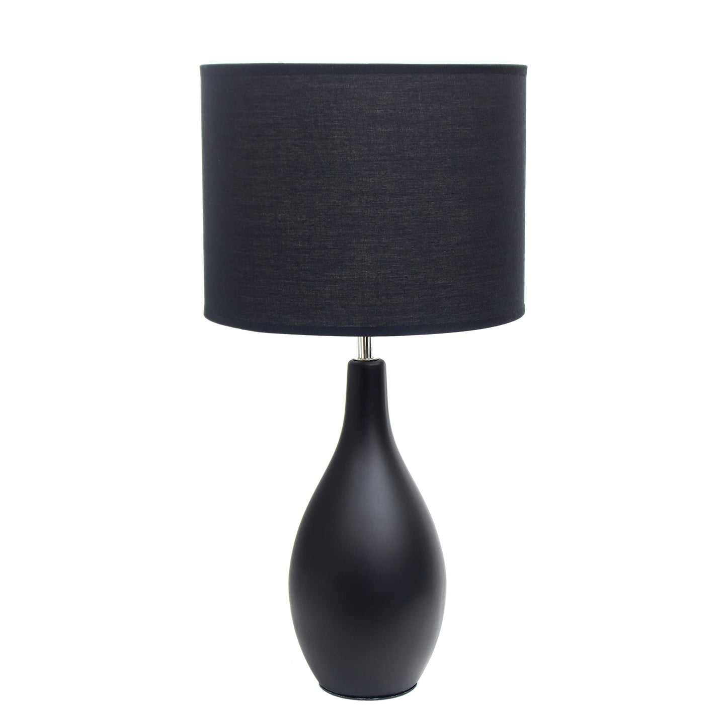 Rynx | Simple Design Lt1152-Blk Traditional Oblong Ceramic Table Lamp For Living Room, Bedroom, Study, Office, Entrance Hall, Reading Corner, Black