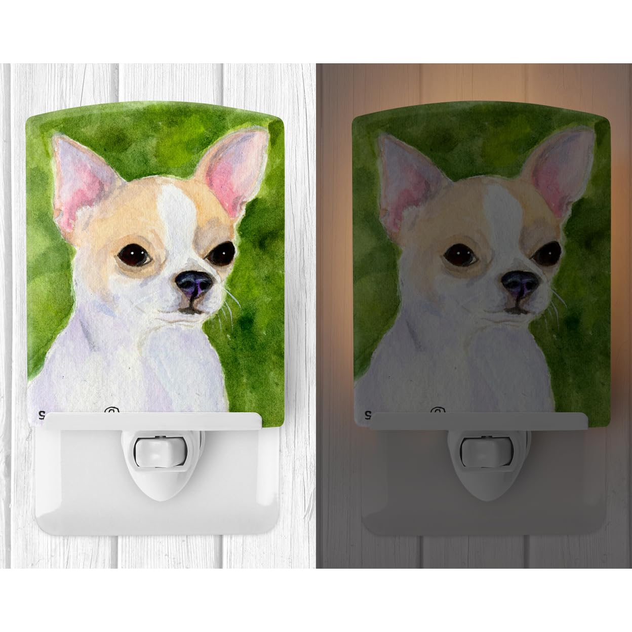 Rynx | Chihuahua Ceramic Night Light, UL Certified, 6X4X3, Multicolor