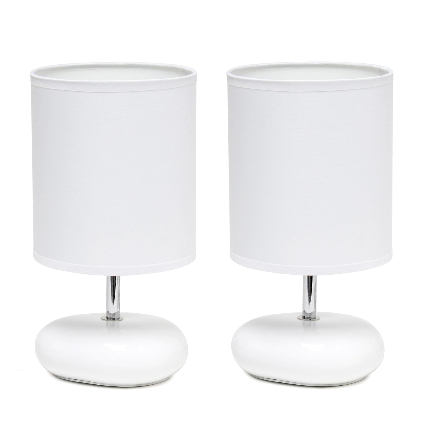 Rynx | Simple Design Lt1153-White-2Pk Petite Circle Stone Ceiling Lamp 2 Pack Set For Bedroom, Children's Room, Office, Living Room, Children's Room, Reading Corner, White
