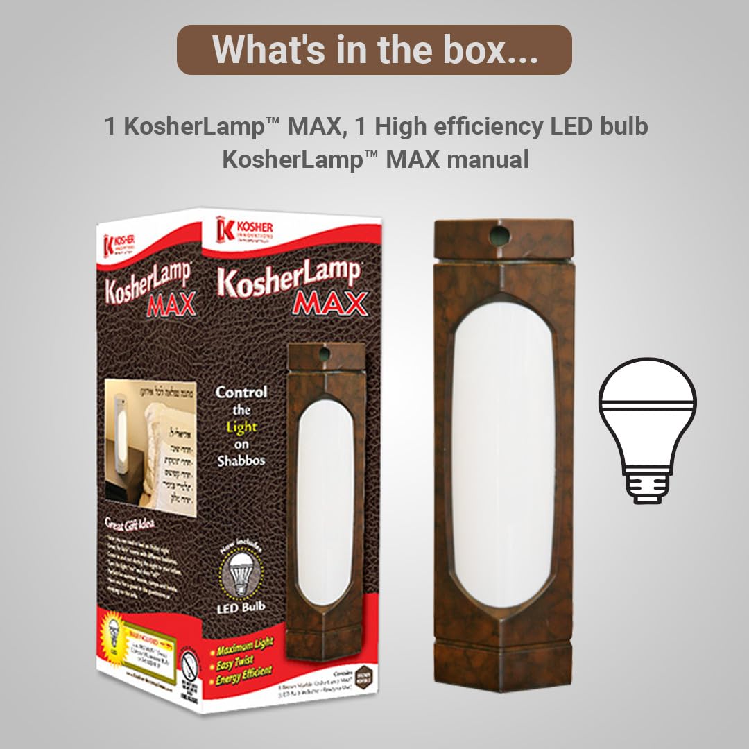 Rynx | Kosherlamp™ Max - Elegant Brown Marble Table Lamp by Kosher Innovations™