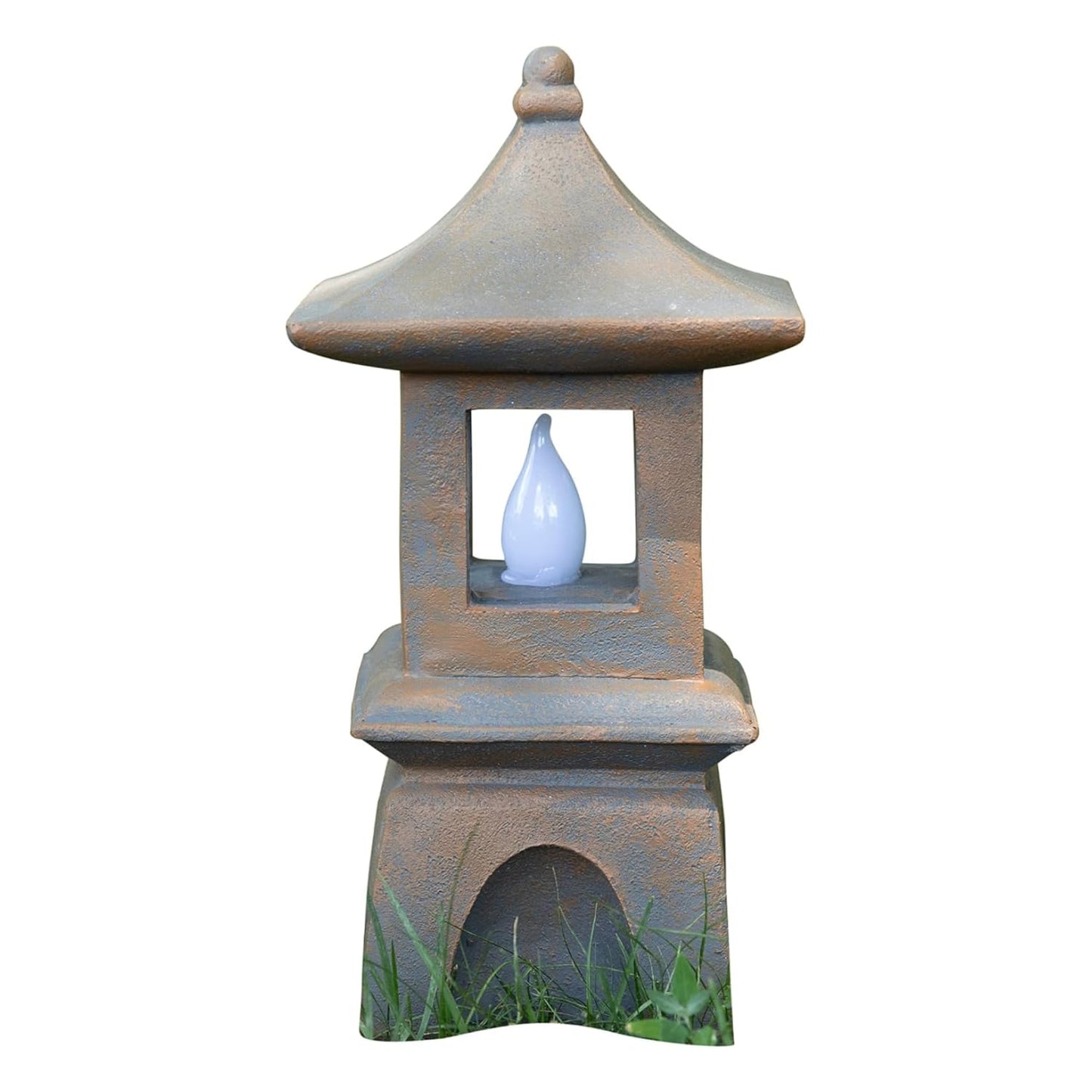 Rynx | Vp Home Solar Powered Pagoda Zen Garden Statue - Led Outdoor Lantern For Terrace, 13"X6"X6"