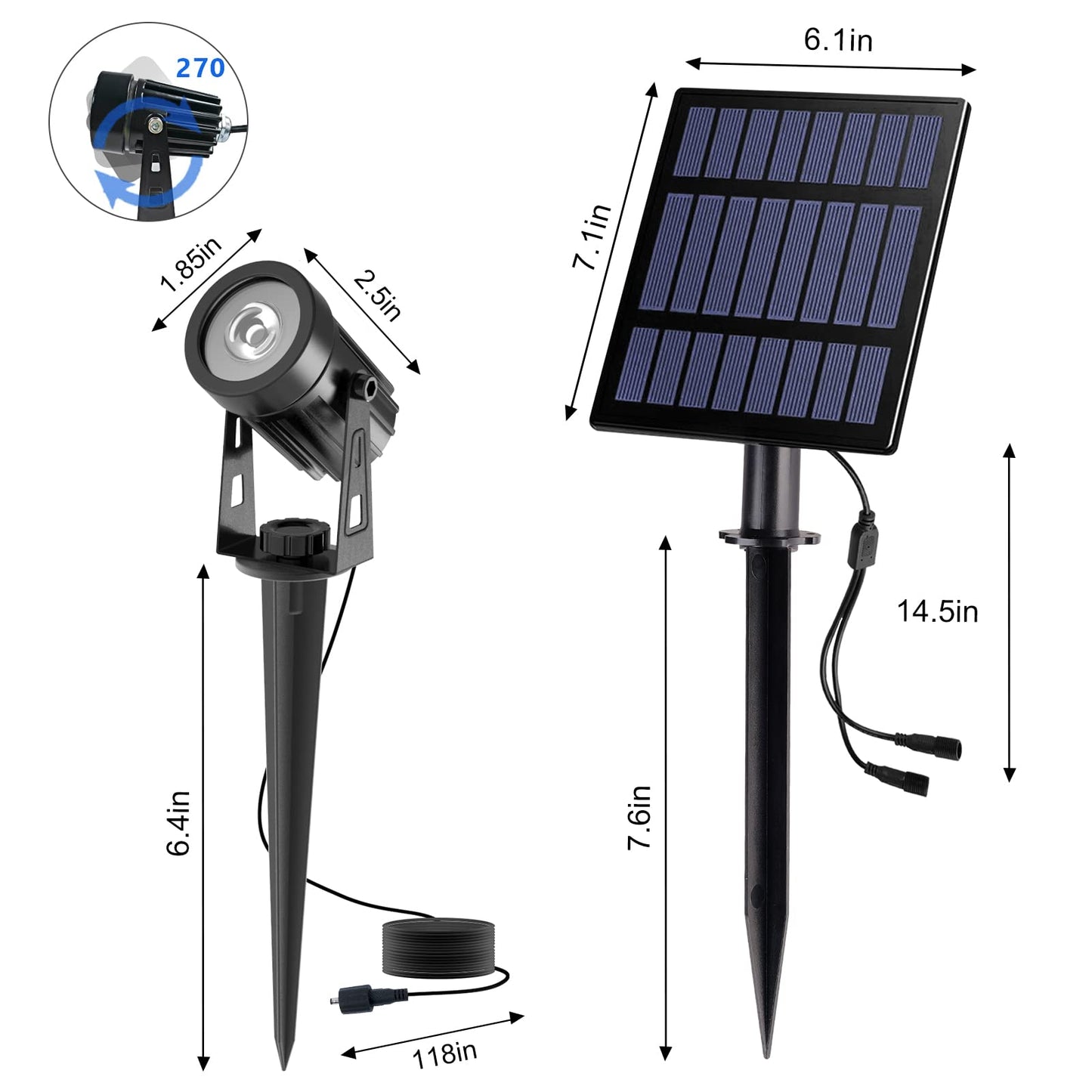 Rynx | T-Sun Rgb Color Changing Solar Spotlights - Led Waterproof Outdoor Security Wall Lights