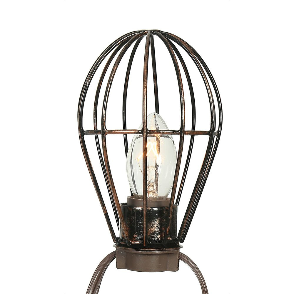 Rynx | Vickerman 10Lt C7 Clear Bulb With Copper Metal Lamp Base Set, Ul, Brown Wire With 24" Spacing, 20' Long