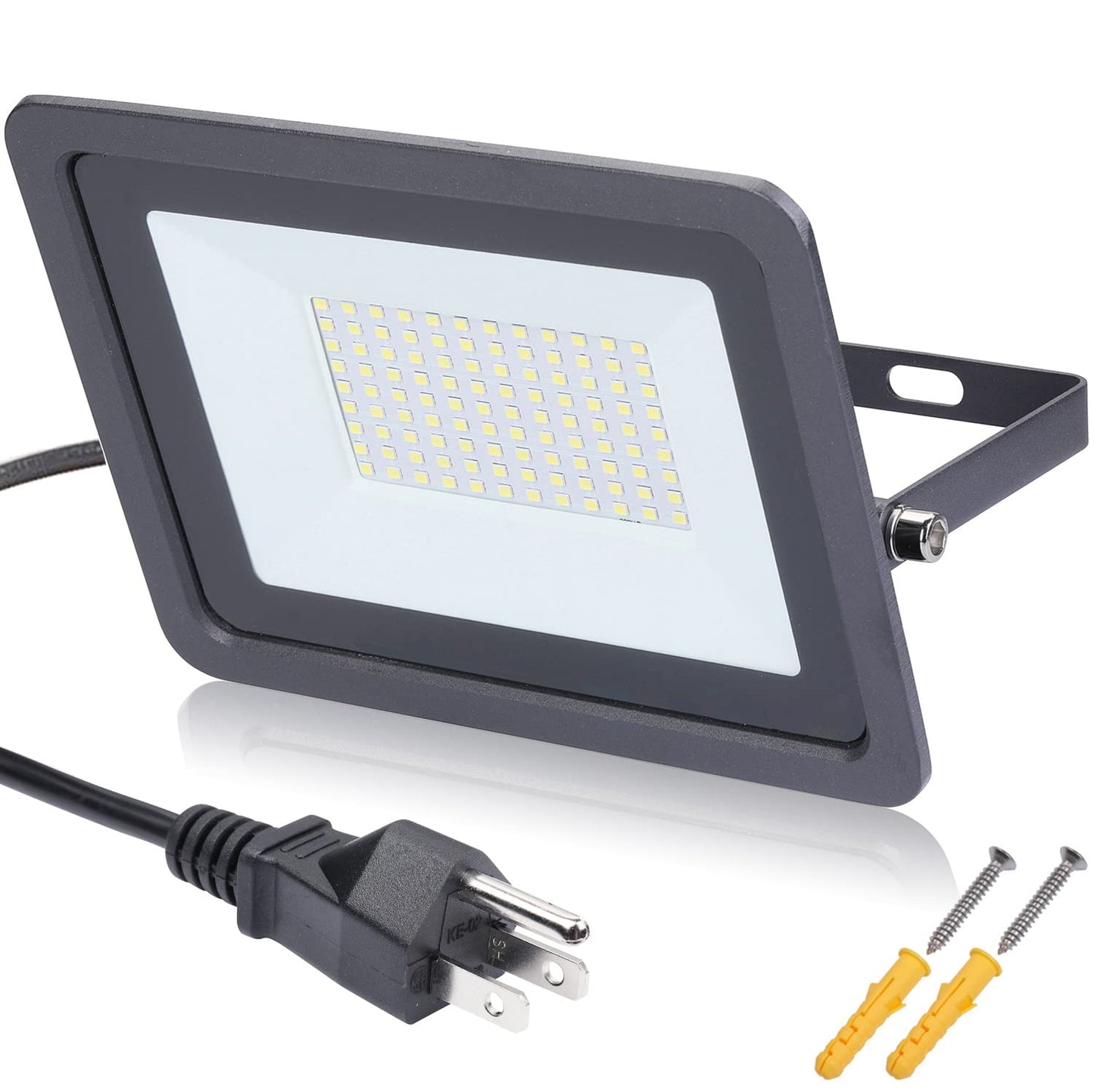 Rynx | Miwat 100W Led Landscape Light With Plug, Super Clear Ip68 Waterproof Outdoor Security Work Light In Cable For Garden Wall Washer Shop Stele Photo (6X8 Size)