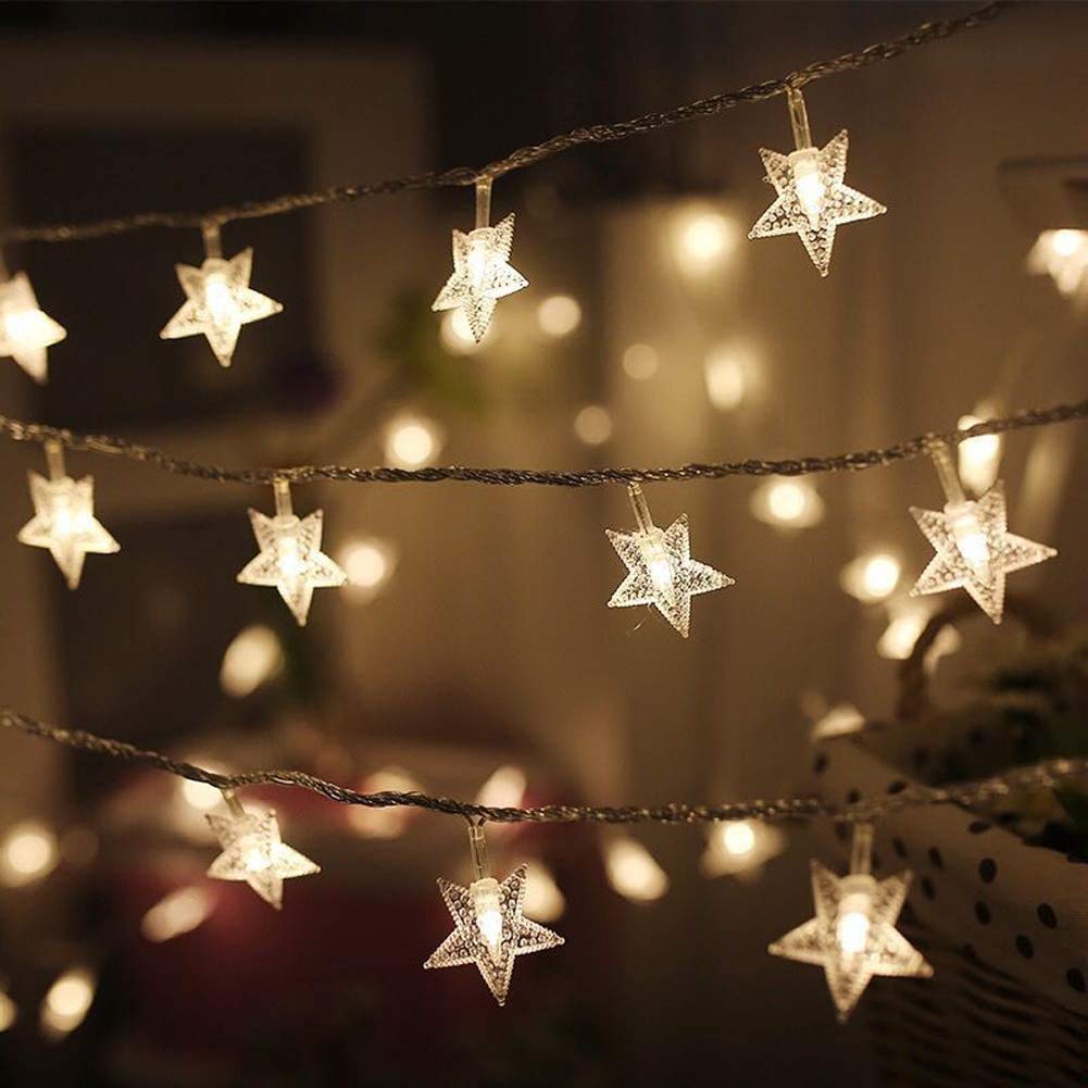 Rynx | Twinkle Star 100 Led star light sources, 33Ft plug in fairy light sources waterproof, expandable for indoor, outdoor, wedding party, Christmas tree, New Year, Ramadan, garden decoration, warm white