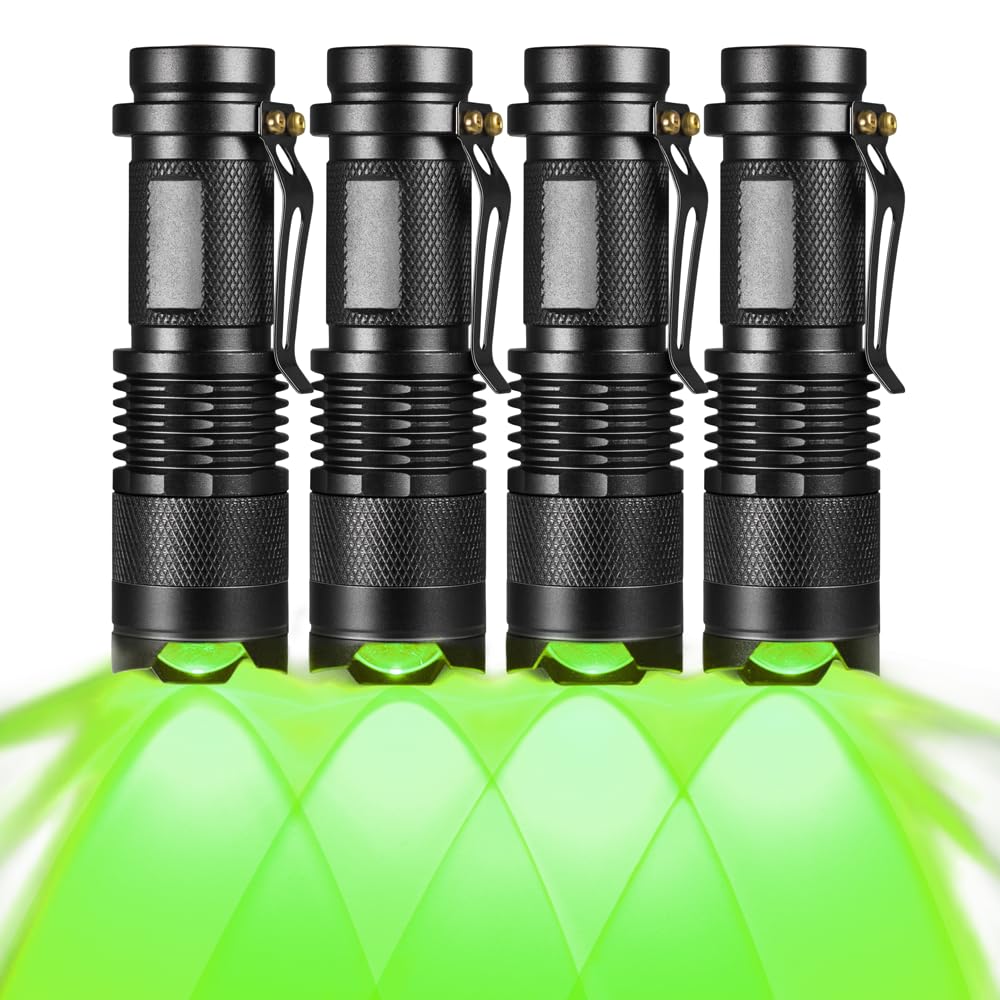 Rynx | Raysoar 4 Pack Green Light Led Flashlight - 150 Yards Range For Night Observation