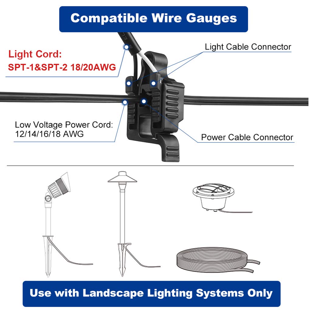 Rynx | Aizzkry Landscape Lights Connectors, Low Voltage Wire Connectors 12-18 Gauge, Waterproof, 12 Pack