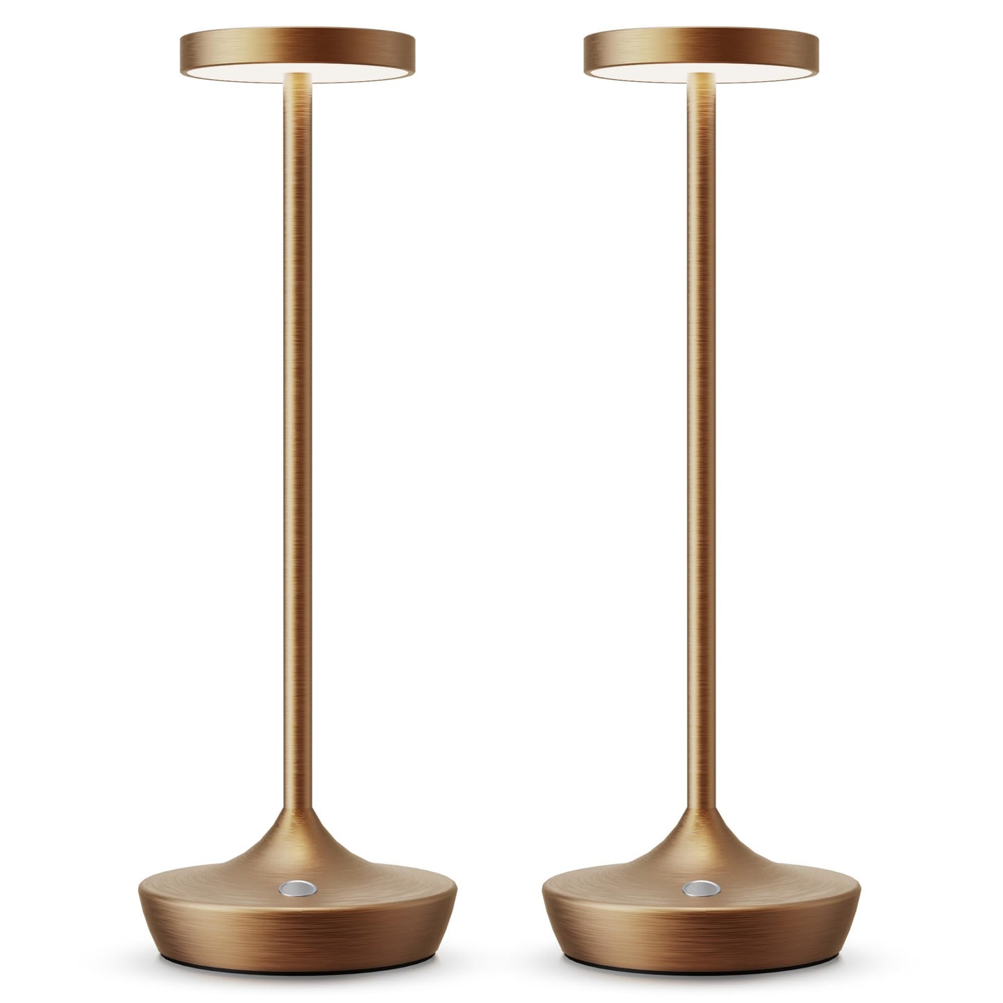Rynx | Sikevht 2 Pack Wireless LED Table Lamps, 3-Color Dimming, Waterproof, Battery-Powered, Bronze