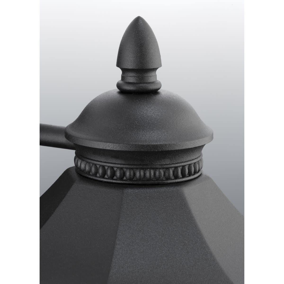 Rynx | Progress Lighting 1-Light Outdoor Wall Lamp, Clear Water Glass, Textured Black, 55"